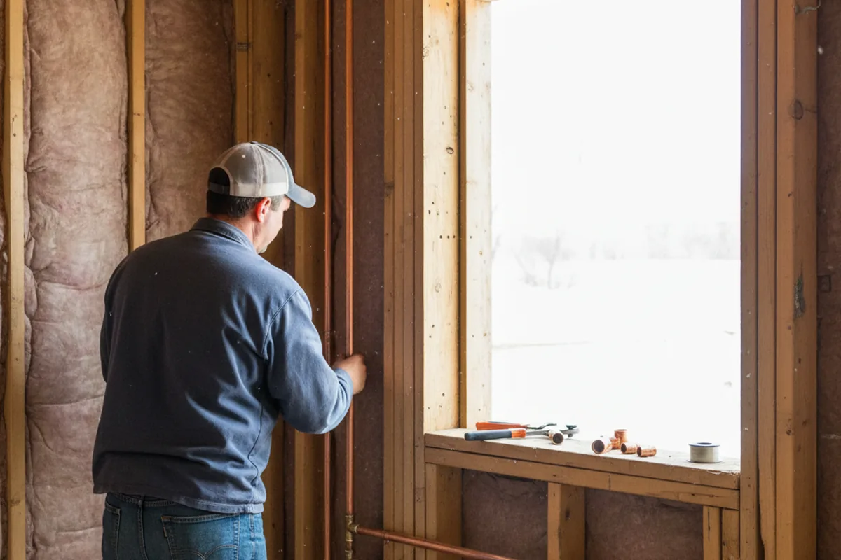 Licensed plumber running new copper supply lines in a Willacoochee home